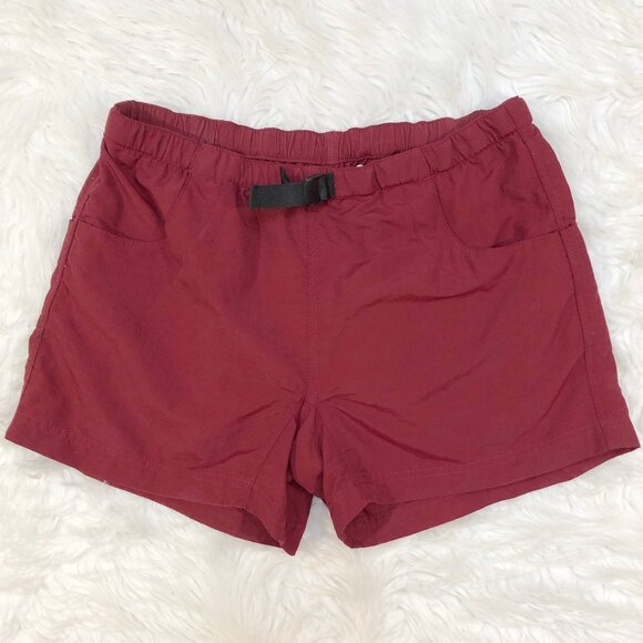 KAVU Elle 4" Quick Dry Hiking Outdoor Shorts with Belt in Rhubarb (Dark Red) - Picture 3 of 10